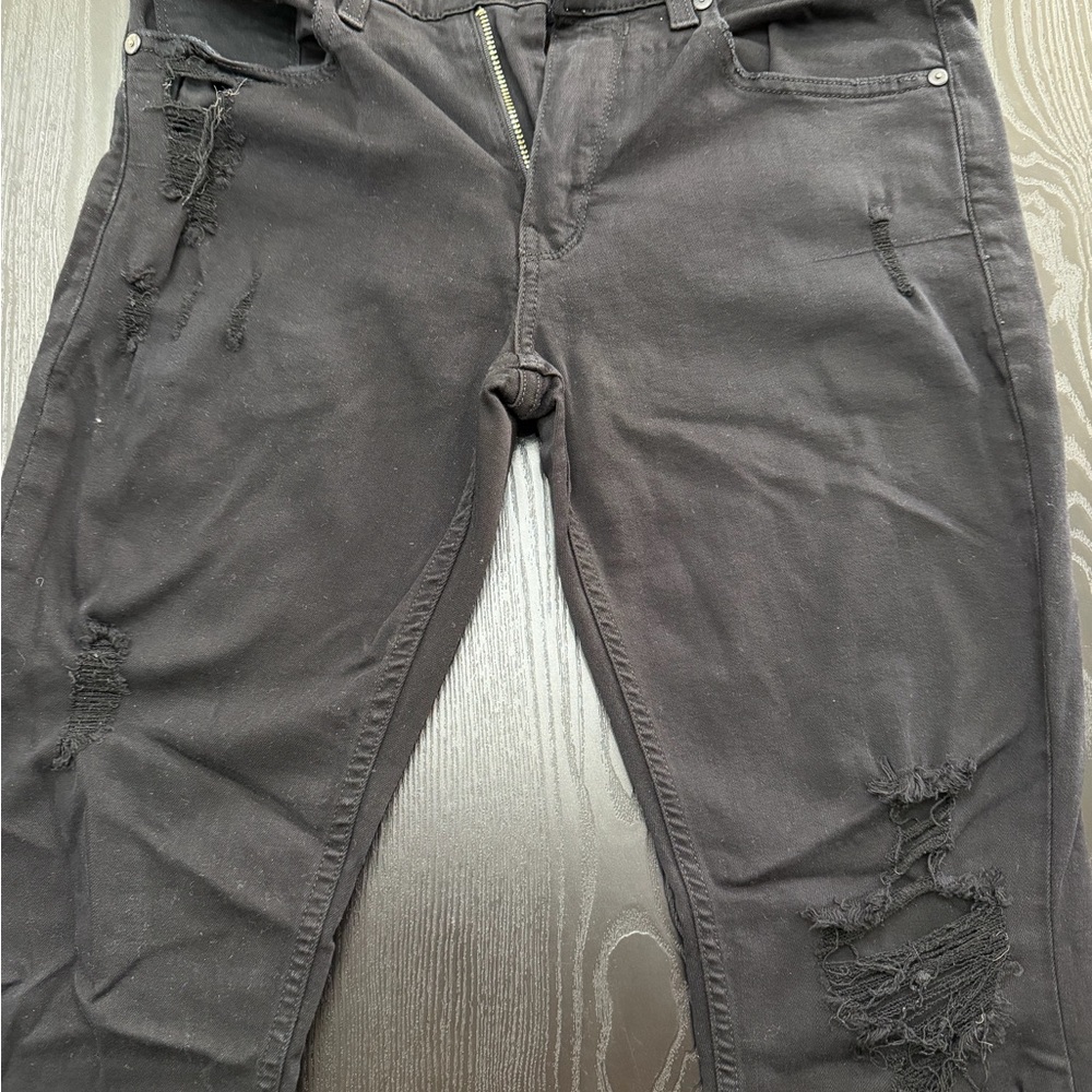 PAIGE Men's Distressed black Slim Jeans